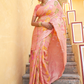 Chanderi Silk Ethnic Motifs Saree In Rose Pink (Precision Looms) - 002