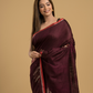 Wine Red Matka SilkJamdani Saree - 040