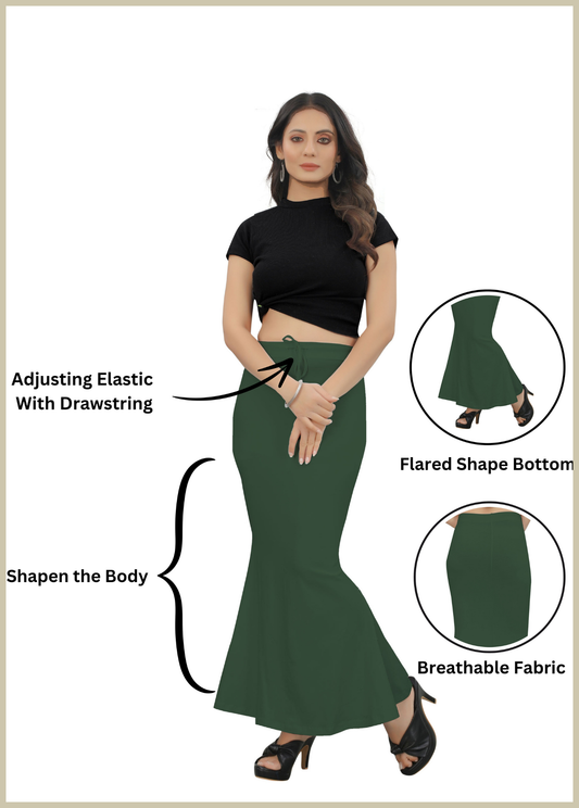 Saree Shapewear Fish Cut Style In Pine Green Color - 016