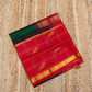 Forest Green and Red Border with Parrot motifs and Zari Checks Korvai Saree -162