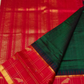 Forest Green and Red Border with Parrot motifs and Zari Checks Korvai Saree -162