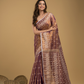 Crepe Pink Tissue Silk Jamdani Saree - 025