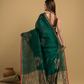 Dark Green Matka Silk Jamdani Saree - 041 - indeloom