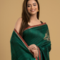 Dark Green Matka Silk Jamdani Saree - 041