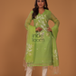 Muslin Jamdani 2-Piece Set Kurti & Dupatta (UNSTITCHED) - Leaf Green - 075