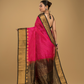 Korvai Saree Lakshadeepam Hot Pink with Black Border - 114