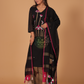 Muslin Jamdani 2-Piece Set Kurti & Dupatta (UNSTITCHED) - Rich Black - 080