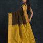 Korvai Saree Lakshadeepam black with olive green border and yellow Border - 134