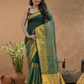 Tissue Silk Saree In Dark Green  -032