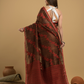 Red Brown Matka Silk Jamdani Saree - 049