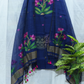 Muslin Jamdani 2 Piece Set Kurti & Dupatta with Berry Blue - 166