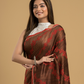 Red Brown Matka Silk Jamdani Saree - 049