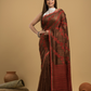 Red Brown Matka Silk Jamdani Saree - 049