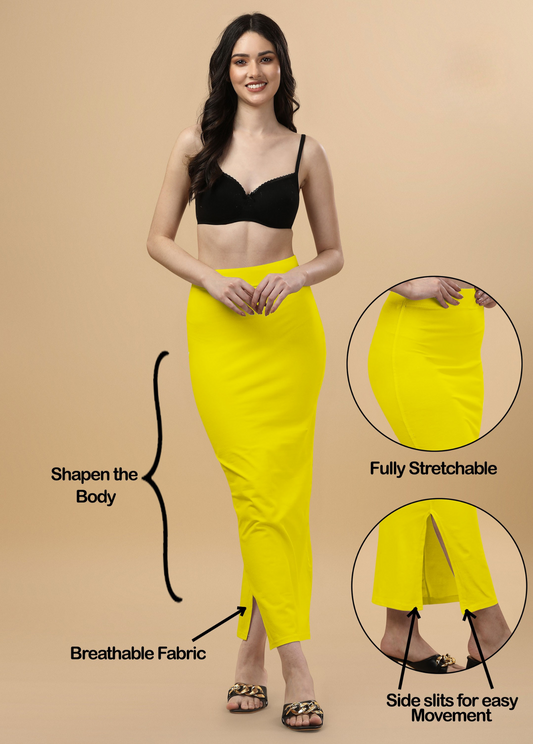 Saree Shapewear Straight Cut Style In Corn Yellow Color - 006