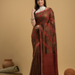 Red Brown Matka Silk Jamdani Saree - 049