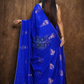 Reshom silk Matka Handloom Saree with Egyptian Blue-114