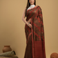 Red Brown Matka Silk Jamdani Saree - 049