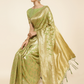 Benarasi Precision Loom Saree In Pear Green (Precision Looms)- 009