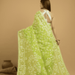 Pear green Cotton Silk Jamdani Saree - 007