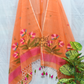 Muslin  Jamdani 2 Piece Set Kurti & Dupatta with Bright Orange - 168