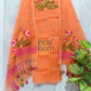 Muslin  Jamdani 2 Piece Set Kurti & Dupatta with Bright Orange - 168