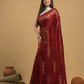 Blood Red Matka Silk Jamdani Saree - 050