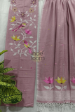 Cotton Jamdani 2 Piece Set Kurti & Dupatta With Flamingo Pink-247