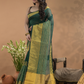 Tissue Silk Saree In Dark Green  -032