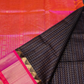 Lakshadeepam Coal Black with Multishade Pink Border  Korvai Saree -146