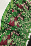 Lime Green Design Cotton  Story Theme Pen Kalamkari Dupatta -033