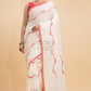 Durga Puja Saree Handloom Cotton in Red White- 001