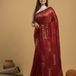 Blood Red Matka Silk Jamdani Saree - 050