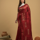 Blood Red Matka Silk Jamdani Saree - 050