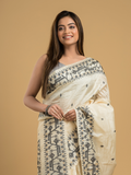 Lace White Tissue Silk Jamdani Saree - 042