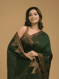 Jamdani Saree With Dark Green - 05