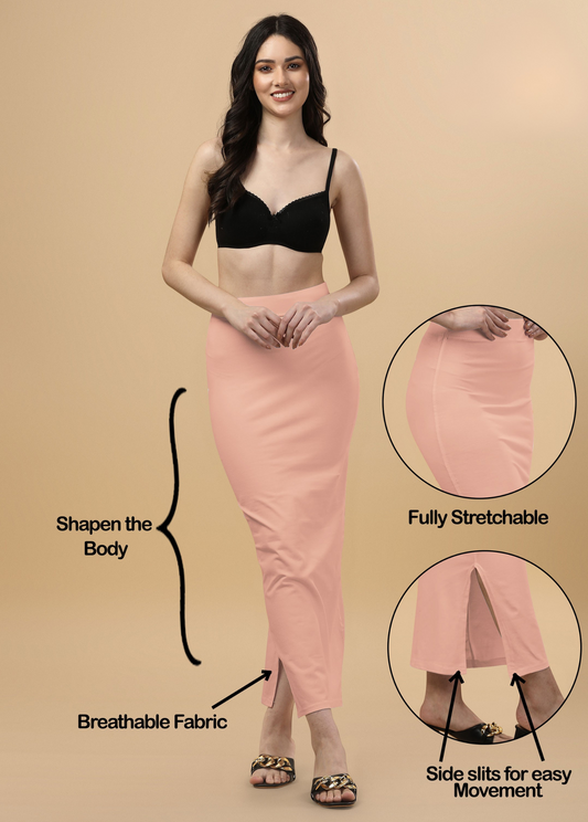 Saree Shapewear Straight Cut Style In Pale Orange Color - 016