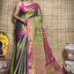 Tissue Silk Benarashi Jamdani Saree with Leaf Green-103