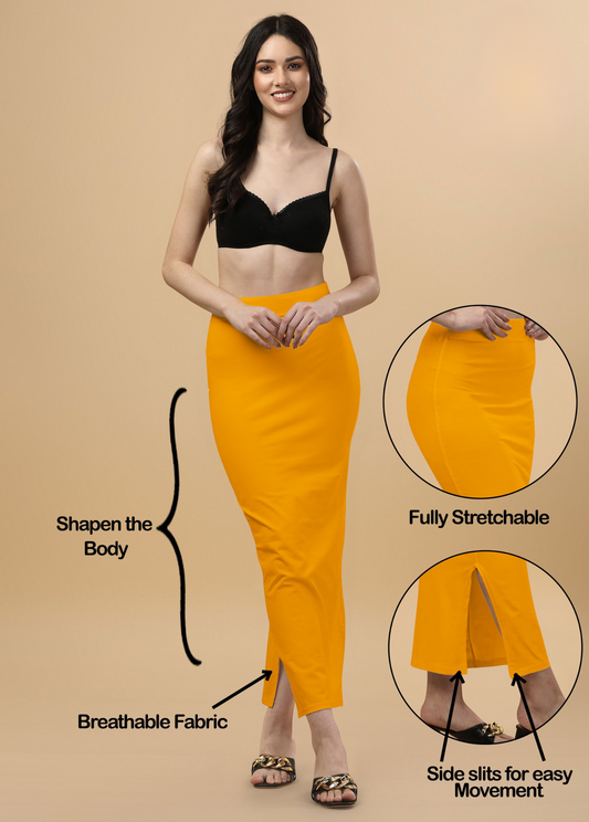 Saree Shapewear Straight Cut Style In Fire Orange Color - 017