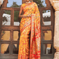 Paithani Floral Saree In Mustard Yellow (Precision Looms) - 007