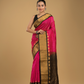 Korvai Saree Lakshadeepam Hot Pink with Black Border - 114