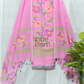 Cotton Jamdani 2 Piece Set Kurti & Dupatta with Baby Pink - Jamdani Kurti - 155