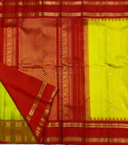 Pure Yellow  with Red and Golden Designed Pallu with Red Golden Zari Gadwal Silk Saree-008