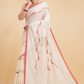 Durga Puja Saree Handloom Cotton in Red White- 001