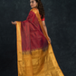 Korvai Saree With Chilli Red and Golden Yellow Border- 023