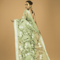 Kota Doria Handpainted  Saree With Mint Green - 001