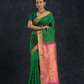 Teal Green and Pink Border  Korvai Saree - 148