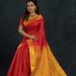 Korvai Saree Classic Red and Yellow border with small zari buttas -163