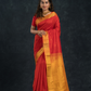 Korvai Saree Classic Red and Yellow border with small zari buttas -163