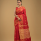 Classic Red Cotton Silk Jamdani Saree - 011