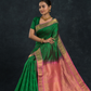 Teal Green and Pink Border  Korvai Saree - 148